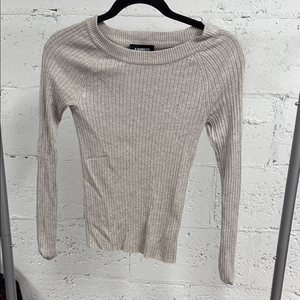 Express Light Beige Ribbed Sweater NWT - Lightweight Size XS